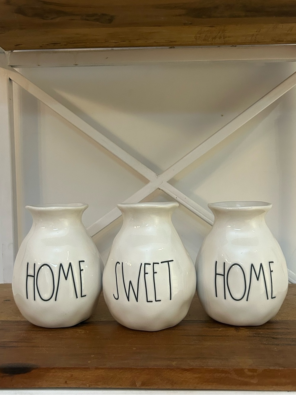 Retired Rae Dunn “ Home Sweet Home” Bud Vases.